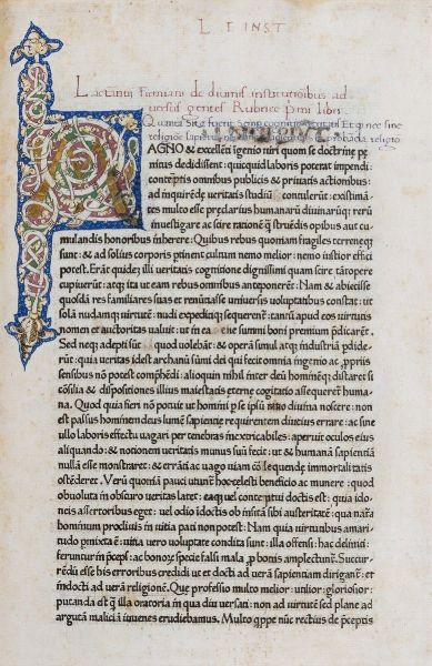 Lactantius, Lucius Coelius Firmianus : Opera  - Asta Libri, Autografi e Stampe - Associazione Nazionale - Case d'Asta italiane