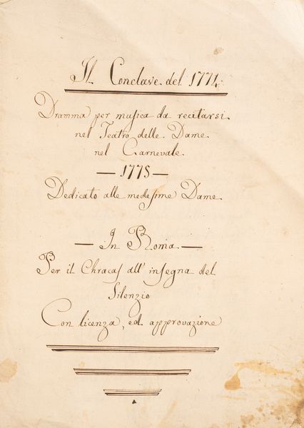 Il Conclave del 1774  - Asta Libri, Autografi e Stampe - Associazione Nazionale - Case d'Asta italiane