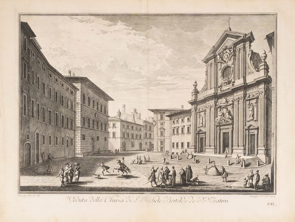 Giuseppe Zocchi : Veduta della Chiesa di S. Michele Bertelde de' P.P. Teatini  - Asta Libri, Autografi e Stampe - Associazione Nazionale - Case d'Asta italiane