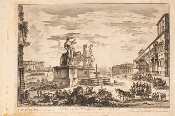 Piranesi, Giovanni Battista : Veduta della Piazza di Monte Cavallo  - Asta Libri, Autografi e Stampe - Associazione Nazionale - Case d'Asta italiane