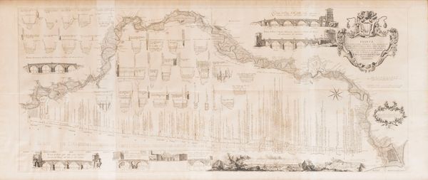 Piranesi, Giovanni Battista : Pianta del corso del Fiume Tevere, e sue adiacenze, dall'influenza del Nera fino al mare...  - Asta Libri, Autografi e Stampe - Associazione Nazionale - Case d'Asta italiane