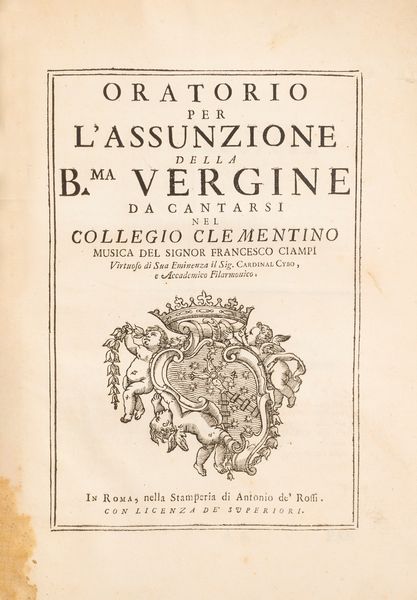 Componimento per musica da cantarsi nel giorno natalizio della Sagra Real Maest  - Asta Libri, Autografi e Stampe - Associazione Nazionale - Case d'Asta italiane