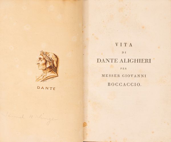 Boccaccio, Giovanni : Vita di Dante Alighieri  - Asta Libri, Autografi e Stampe - Associazione Nazionale - Case d'Asta italiane