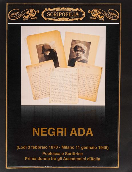 Ada Negri : Carteggio con Ettore Cozzani e altri  - Asta Libri, Autografi e Stampe - Associazione Nazionale - Case d'Asta italiane