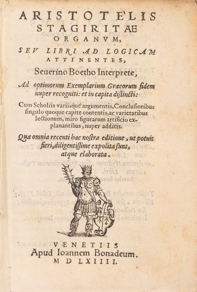 Aristotele : Aristotelis stagiritae organum  - Asta Libri, Autografi e Stampe - Associazione Nazionale - Case d'Asta italiane