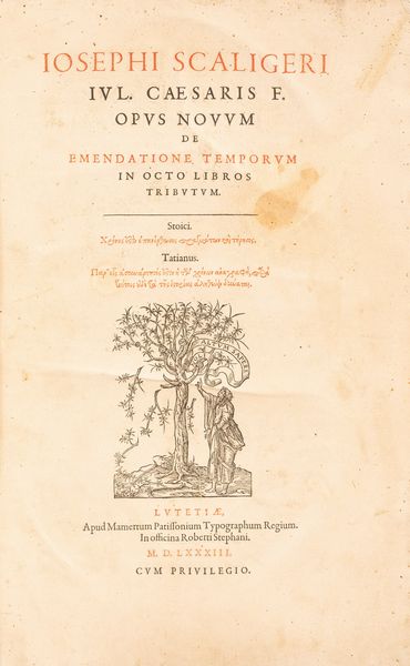 Joseph Justus Scaliger : Opus novum de emendatione temporum in octo libros tributum  - Asta Libri, Autografi e Stampe - Associazione Nazionale - Case d'Asta italiane