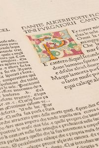 DANTE ALIGHIERI : La Commedia, [col commento di Jacopo della Lana e Martino Paolo Nidobeato, curata da Martino Paolo Nidobeato e Guido da Terzago. Aggiunto Il Credo]  - Asta Libri, Autografi e Stampe - Associazione Nazionale - Case d'Asta italiane