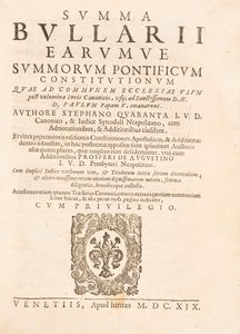 Stefano Quaranta - Summa bullarii earumve summorum pontificium constitutionum