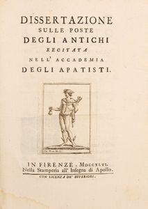 Francesco Colleschi - Dissertazione sulle poste degli antichi recitata nell'Accademia degli Apatisti