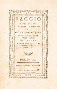 Giovanni Antonio Giobert - Saggio sopra l'arte di cavar le macchie