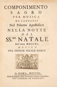 Componimento per musica da cantarsi nel giorno natalizio della Sagra Real Maest  - Asta Libri, Autografi e Stampe - Associazione Nazionale - Case d'Asta italiane