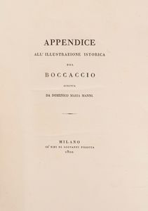 Boccaccio, Giovanni, - Appendice all'illustrazione istorica del Boccaccio