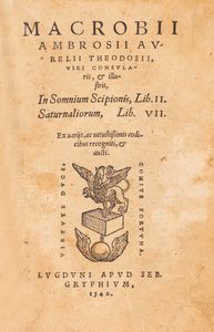 Ambrogio Teodosio Macrobio - Macrobii Opera, 1542