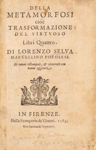 LORENZO SELVA - Della metamorfosi cio trasformazione dei virtuoso libri quattro