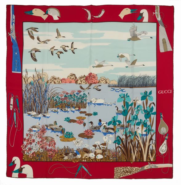 GUCCI : Foulard Primavera al lago  - Asta Luxury Fashion - Associazione Nazionale - Case d'Asta italiane