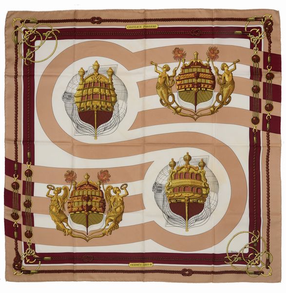 Hermès : Foulard Chteaux d'Arrire  - Asta Luxury Fashion - Associazione Nazionale - Case d'Asta italiane