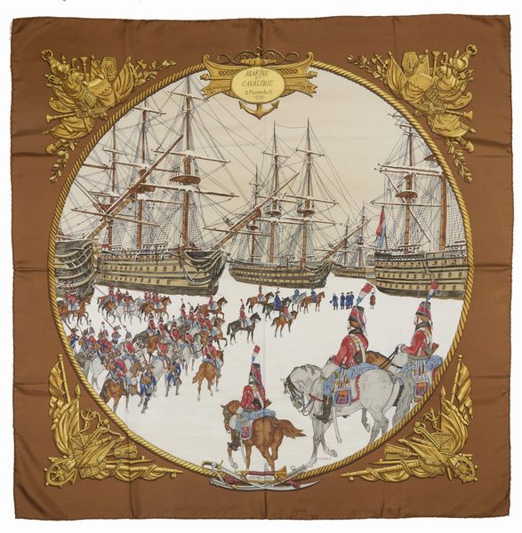 Hermès : Foulard Marine et Cavalerie  - Asta Luxury Fashion - Associazione Nazionale - Case d'Asta italiane