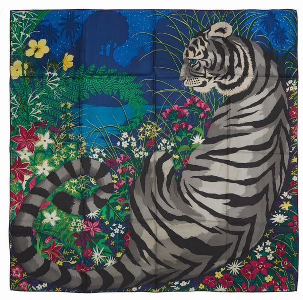 Hermès : Foulard Tyger Tyger  - Asta Luxury Fashion - Associazione Nazionale - Case d'Asta italiane