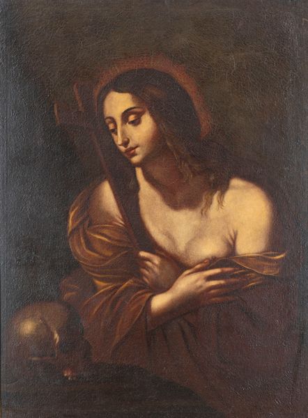 Scuola napoletana, secolo XVII : Maddalena penitente  - Asta Dipinti e Disegni Antichi - Associazione Nazionale - Case d'Asta italiane