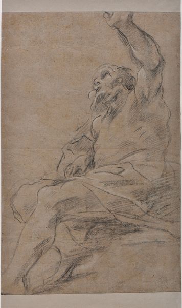 Giovanni Battista Beinaschi : Studio di profeta (recto); Figura assisa di profilo che guarda a sinistra (verso)  - Asta Dipinti e Disegni Antichi - Associazione Nazionale - Case d'Asta italiane