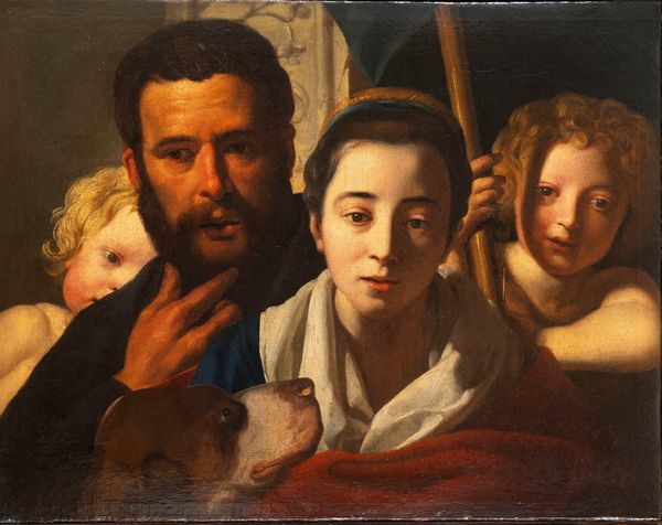 Bottega di Jacob Jordaens (Anversa 1593 - 1678) : Sacra Famiglia con San Giovannino  - Asta Dipinti e Disegni Antichi - Associazione Nazionale - Case d'Asta italiane