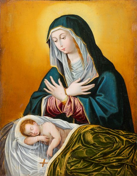 Scuola fiamminga, secolo XVII : Madonna con Bambino  - Asta Dipinti e Disegni Antichi - Associazione Nazionale - Case d'Asta italiane