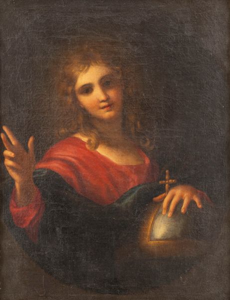 Scuola romana, secolo XVIII : Salvator Mundi  - Asta Dipinti e Disegni Antichi - Associazione Nazionale - Case d'Asta italiane