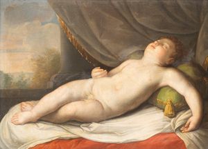 Scuola emiliana, secolo XVIII - Putto dormiente