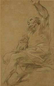 Giovanni Battista Beinaschi - Studio di profeta (recto); Figura assisa di profilo che guarda a sinistra (verso)