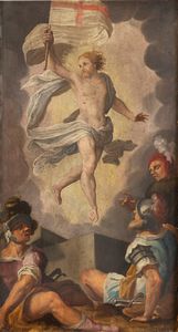 Scuola dell'Italia settentrionale, fine del secolo XVI : Cristo compianto; e Resurrezione  - Asta Dipinti e Disegni Antichi - Associazione Nazionale - Case d'Asta italiane