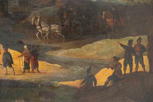 Attribuito a Paul Bril (Anversa 1554-Roma 1626) : Paesaggio con rovine del Campo Vaccino  - Asta Dipinti e Disegni Antichi - Associazione Nazionale - Case d'Asta italiane