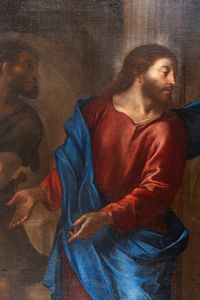 Scuola fiamminga, secolo XVII : Cristo e l'adultera  - Asta Dipinti e Disegni Antichi - Associazione Nazionale - Case d'Asta italiane