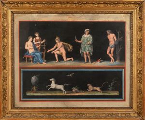 ARTISTA NEOCLASSICO : Due scene classiche: Rito romano; e Apollo e Marsia  - Asta Dipinti e Disegni Antichi - Associazione Nazionale - Case d'Asta italiane