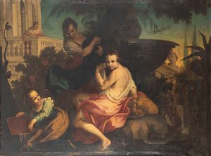 Scuola veneta, fine secolo XVII - inizi secolo XVIII - Betsabea al bagno