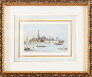 Giacomo Guardi : Venezia, Isola di San Francesco del deserto  - Asta Dipinti e Disegni Antichi - Associazione Nazionale - Case d'Asta italiane