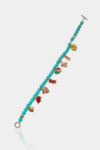 POMELLATO - Peso gr 21 6 Lunghezza cm 21 Bracciale in argento con pepite in  pasta di turchese con charms Pomellato  linea  [..]