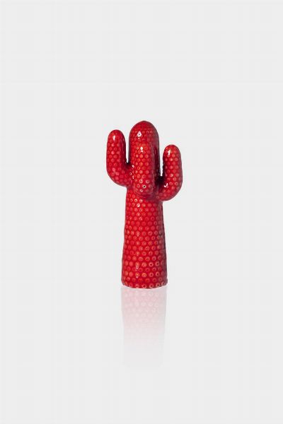 FRANCO MELLO Genova 1945 : Peso gr 10 9 Cm 4 Spilla in argento 925 /1000 e smalto rosso a forma di cactus. Esemplare non firmato. Prova d'autore-Prototipo Provenienza: collezione Franco Mello Eseguito dal laboratorio dell'artigiano Mauro Bonafede  - Asta Dipinti  - Associazione Nazionale - Case d'Asta italiane