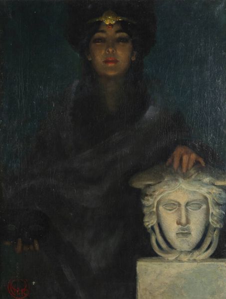 ORESTE PIZIO Torino 1879 - 1938 : Medusa  - Asta Dipinti  - Associazione Nazionale - Case d'Asta italiane