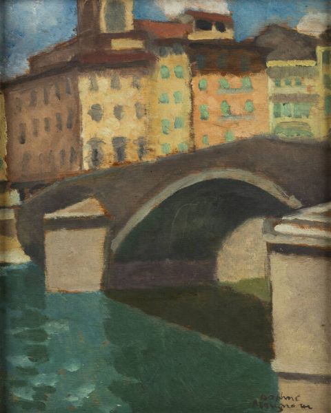 DAPHNE MAUGHAM CASORATI Londra (Regno Unito) 1897 - 1982 Torino : Ponte sull'Arno  - Asta Dipinti  - Associazione Nazionale - Case d'Asta italiane