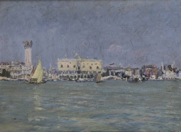 EMMA CIARDI Venezia 1879 - 1939 : Campanile S. Marco in costruzione  - Asta Dipinti  - Associazione Nazionale - Case d'Asta italiane