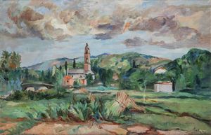 ENRICO PAULUCCI Genova 1901 - 1999 Torino - Paesaggio 1930/1940 circa