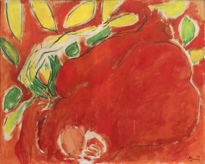 EDOUARD PIGNON Bully-les-Mines (Francia) 1905 - 1993 La Couture-Boussey (Francia) - Nu rouge aux cactus (Nudo rosso con cactus) 1979