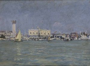 EMMA CIARDI Venezia 1879 - 1939 - Campanile S. Marco in costruzione