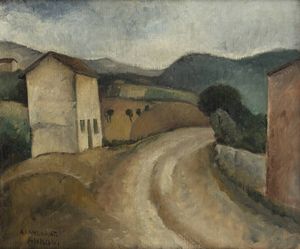 AMERIGO CANEGRATI Milano 1900-1938 - Strada in collina 1928