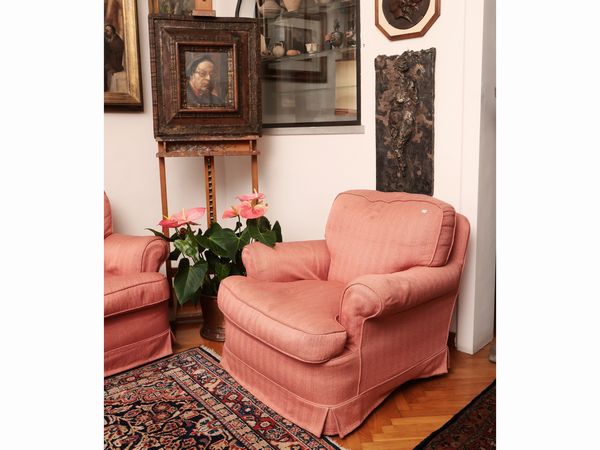 Coppia di poltrone imbottite  - Asta La Casa del Maestro Pietro Annigoni e di Rosa Segreto - Associazione Nazionale - Case d'Asta italiane