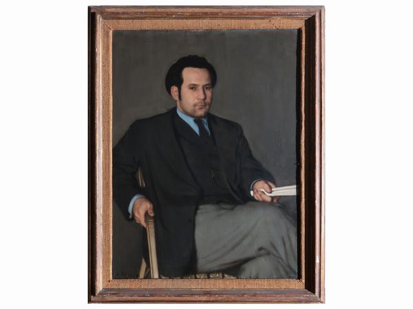 Antonio Bueno : Ritratto di Pietro Annigoni 1943  - Asta La Casa del Maestro Pietro Annigoni e di Rosa Segreto - Associazione Nazionale - Case d'Asta italiane