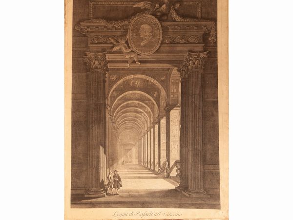 Volpato Giovanni (1733-1803) - Camporesi Pietro (1726-1781) : Loggie di Rafaele nel Vaticano  - Asta La Casa del Maestro Pietro Annigoni e di Rosa Segreto - Associazione Nazionale - Case d'Asta italiane