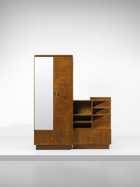 PONTI GIO (1891 - 1979) : Armadio guardaroba con piccolo stipo/libreria probabile esecuzione mobilificio Luigi Scremin, Belluno  - Asta Asta 485 | DESIGN E ARTI DECORATIVE DEL NOVECENTO Tradizionale - Associazione Nazionale - Case d'Asta italiane