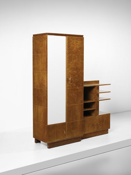 PONTI GIO (1891 - 1979) : Armadio guardaroba con piccolo stipo/libreria probabile esecuzione mobilificio Luigi Scremin, Belluno  - Asta Asta 485 | DESIGN E ARTI DECORATIVE DEL NOVECENTO Tradizionale - Associazione Nazionale - Case d'Asta italiane