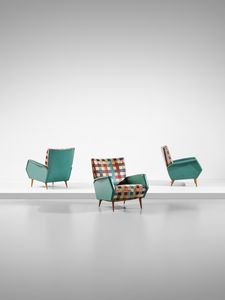 PONTI GIO (1891 - 1979) - Tre poltrone mod. 803 per Cassina, Meda